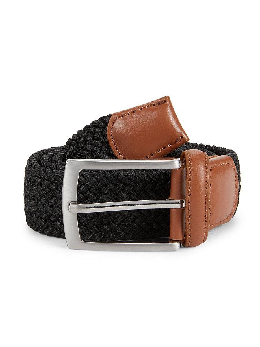 W. Kleinberg Leather Back Woven Belt in Brown for Men Lyst