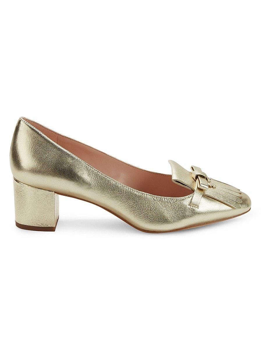 Kate Spade Delaney Metallic Leather Pumps in White Lyst