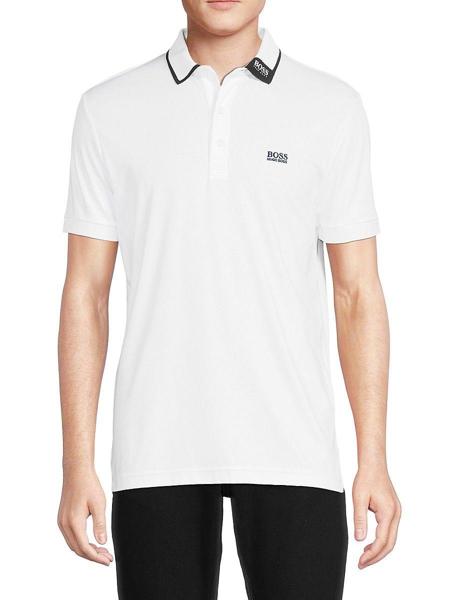 BOSS by HUGO BOSS Paule Logo Polo in White for Men | Lyst