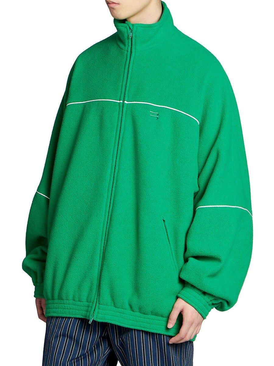 Balenciaga Fleece Tracksuit Jacket in Green for Men | Lyst