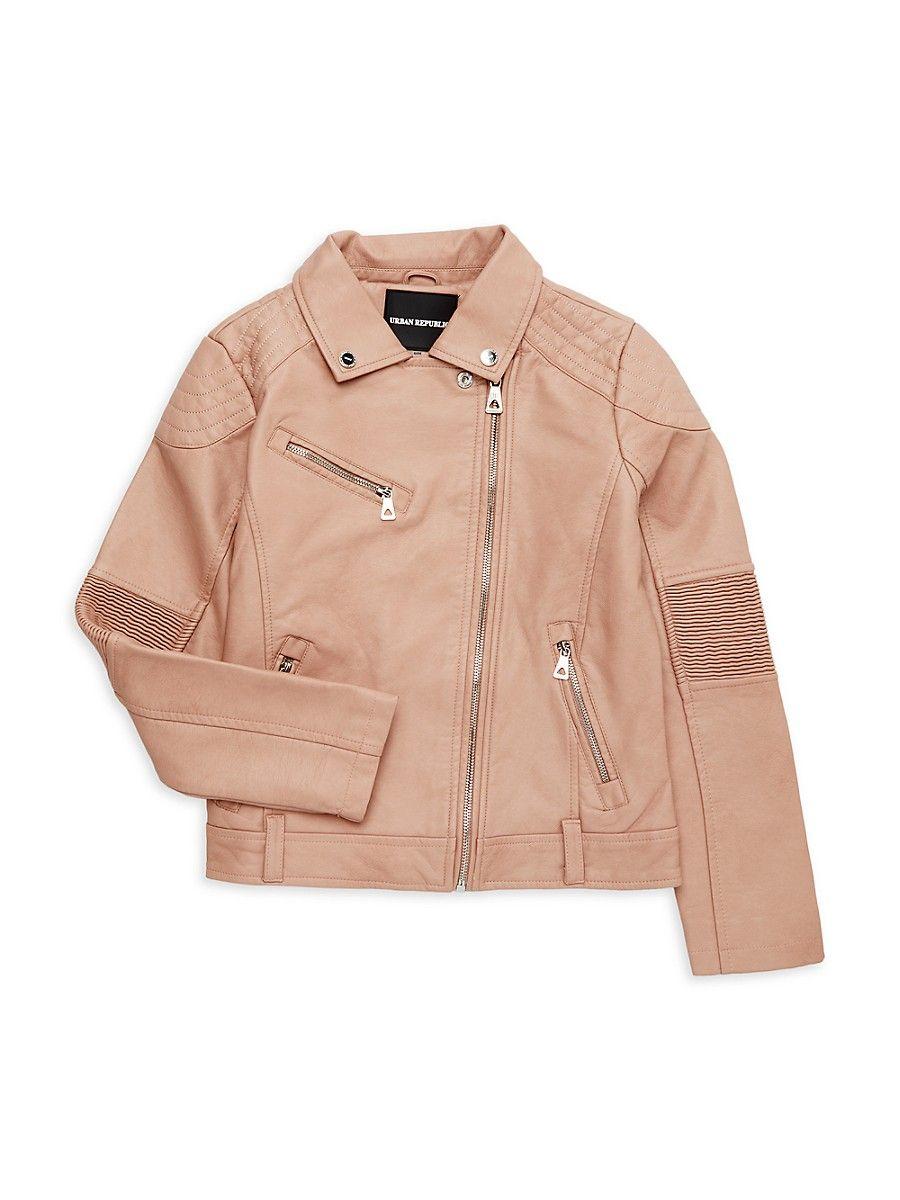 Urban Republic Girl's Faux Leather Moto Jacket in Pink | Lyst