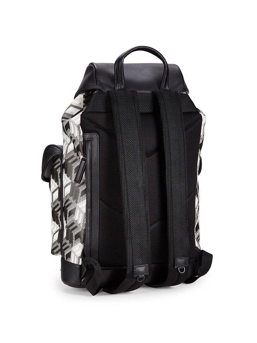 Mcm Brandenburg Backpack In Cubic Jacquard Nylon In Black