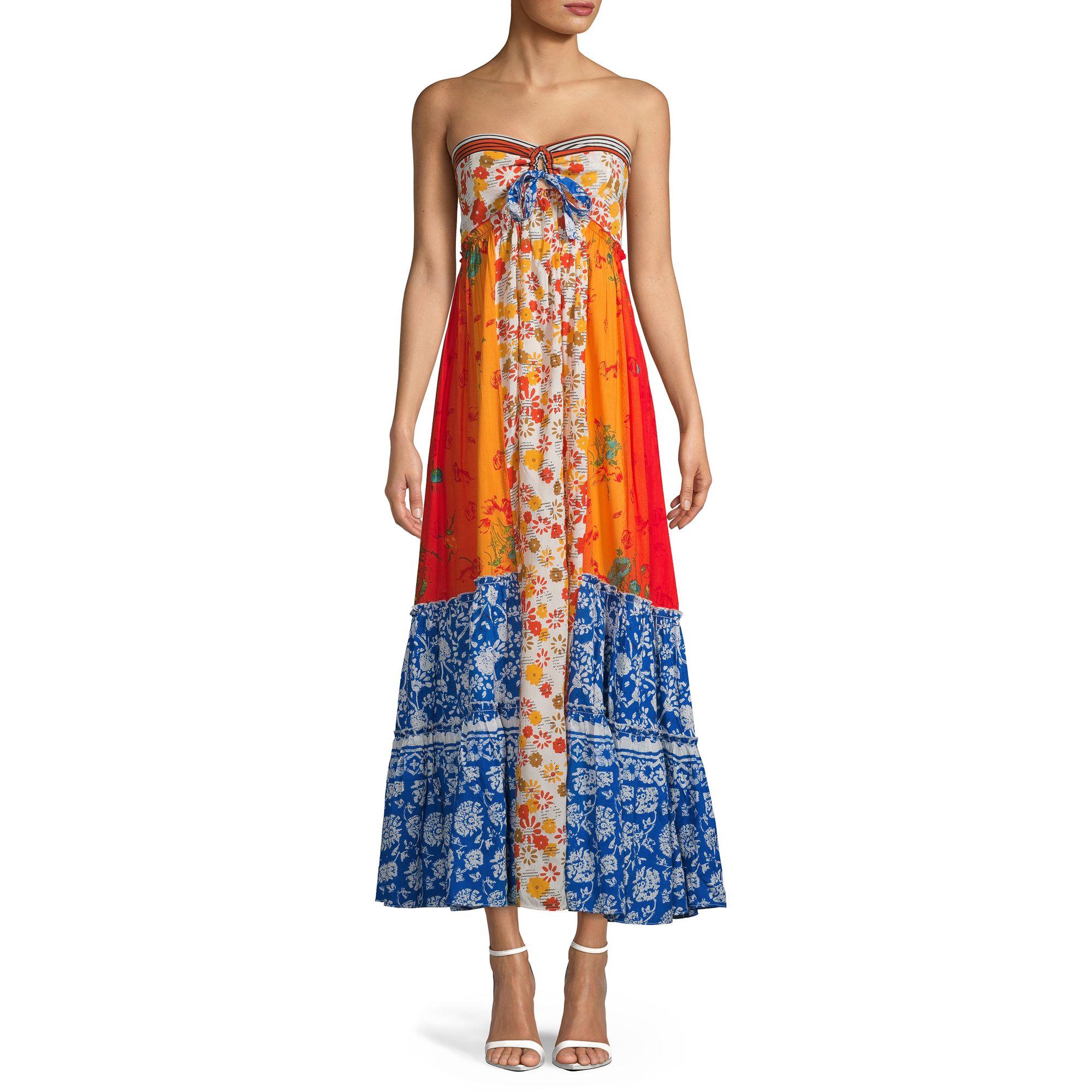 free people golden dreams strapless maxi dress