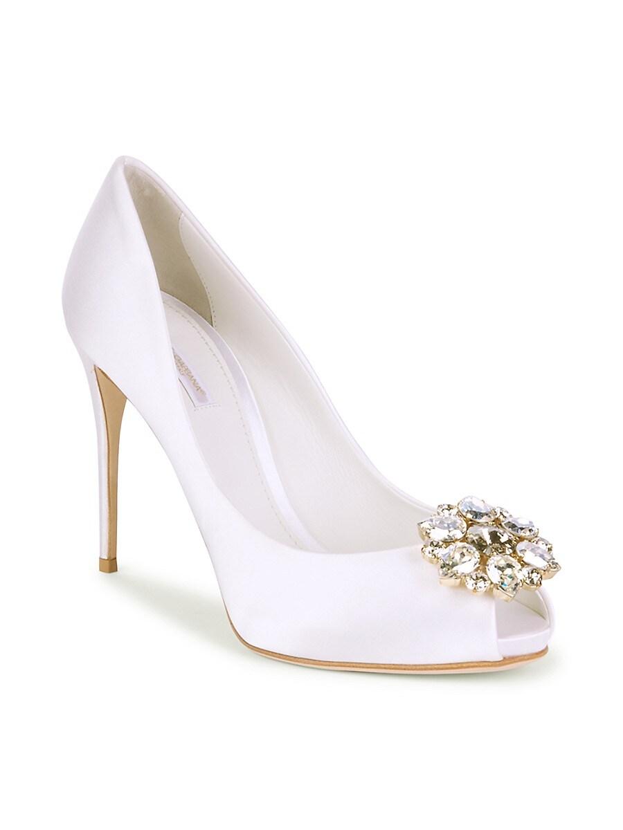 Dolce \u0026 Gabbana Embellished Satin Peep 
