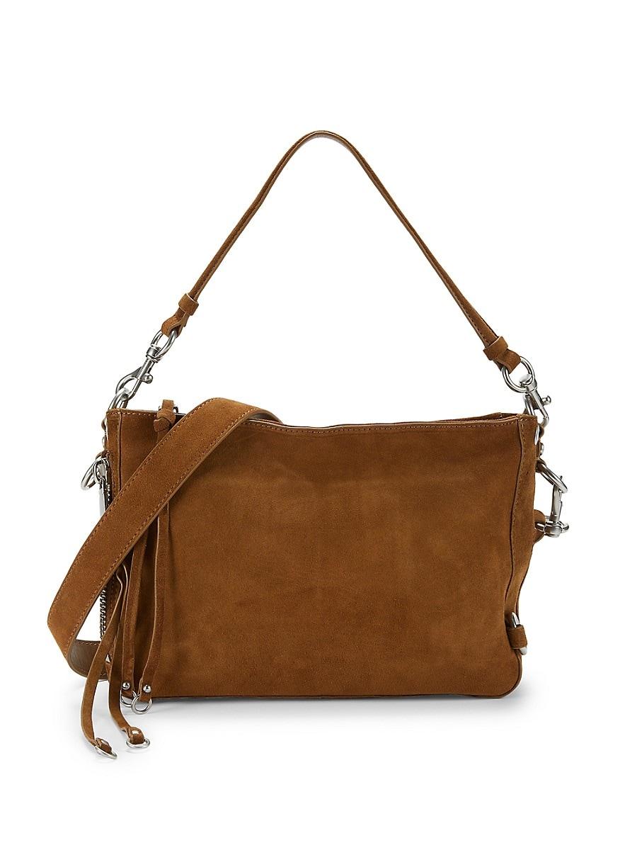 REBECCA MINKOFF MAB White Full Leather Large Tote Shoulder Tassel Bag