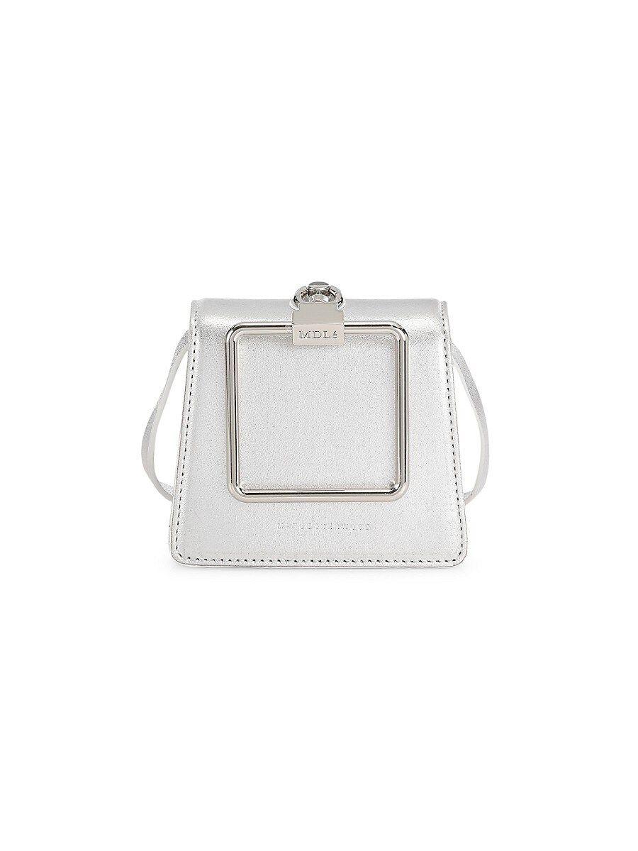 Marge Sherwood Mini Metallic Leather Bracelet Bag In White