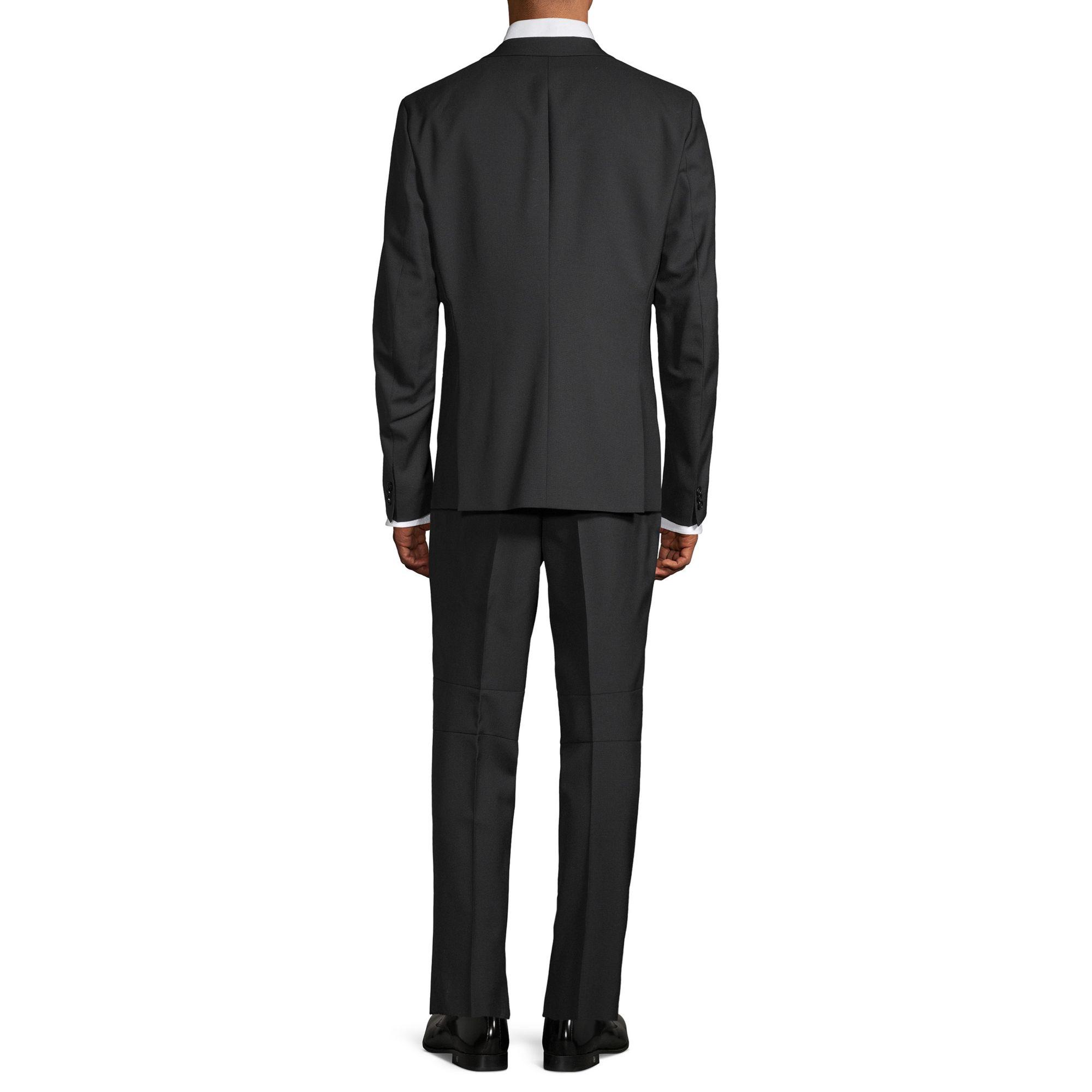 BOSS Extra Slim-fit Marzotto Anfred Wool Suit in Black for Men | Lyst