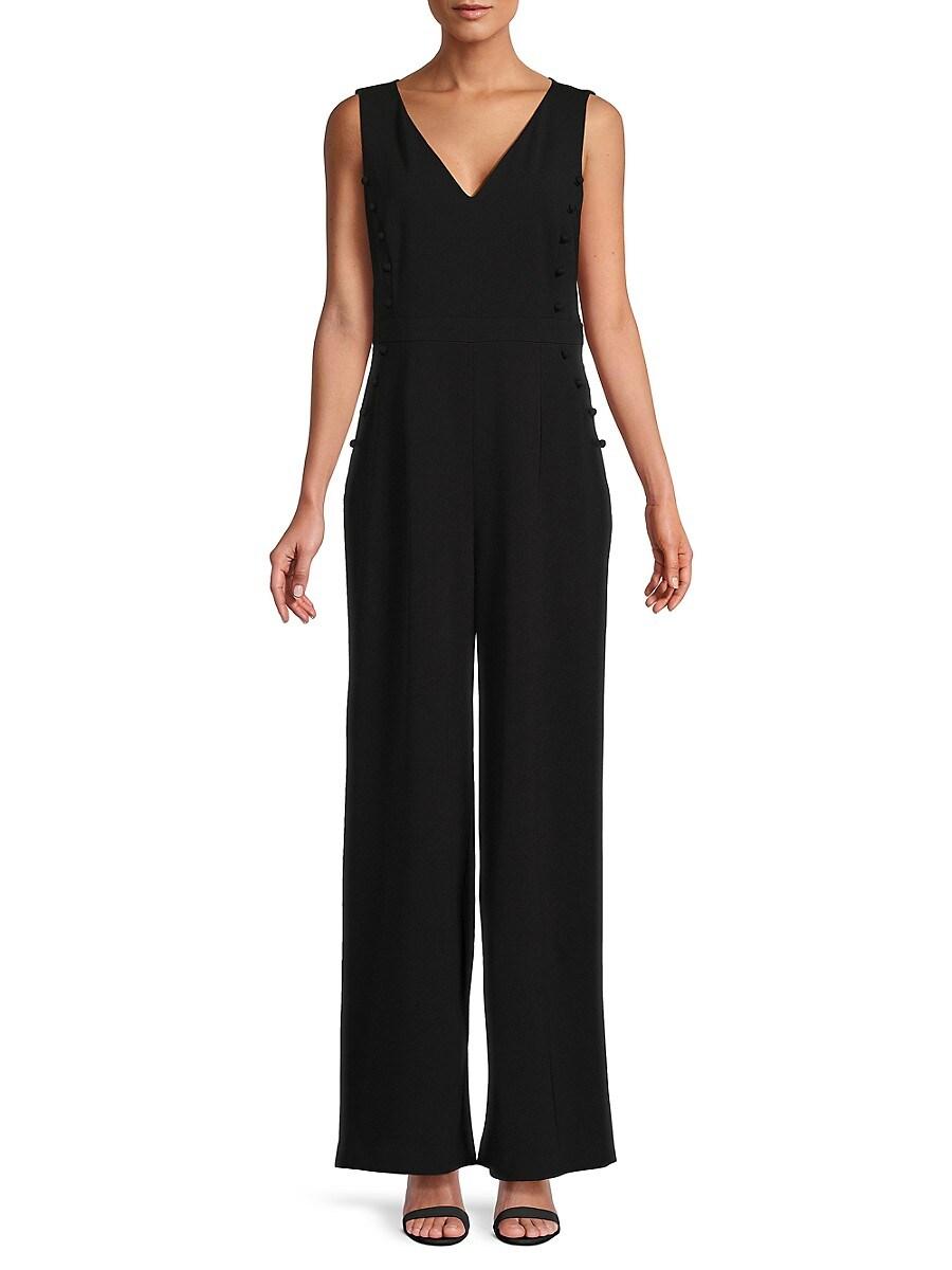 Jumpsuit v sales neck black