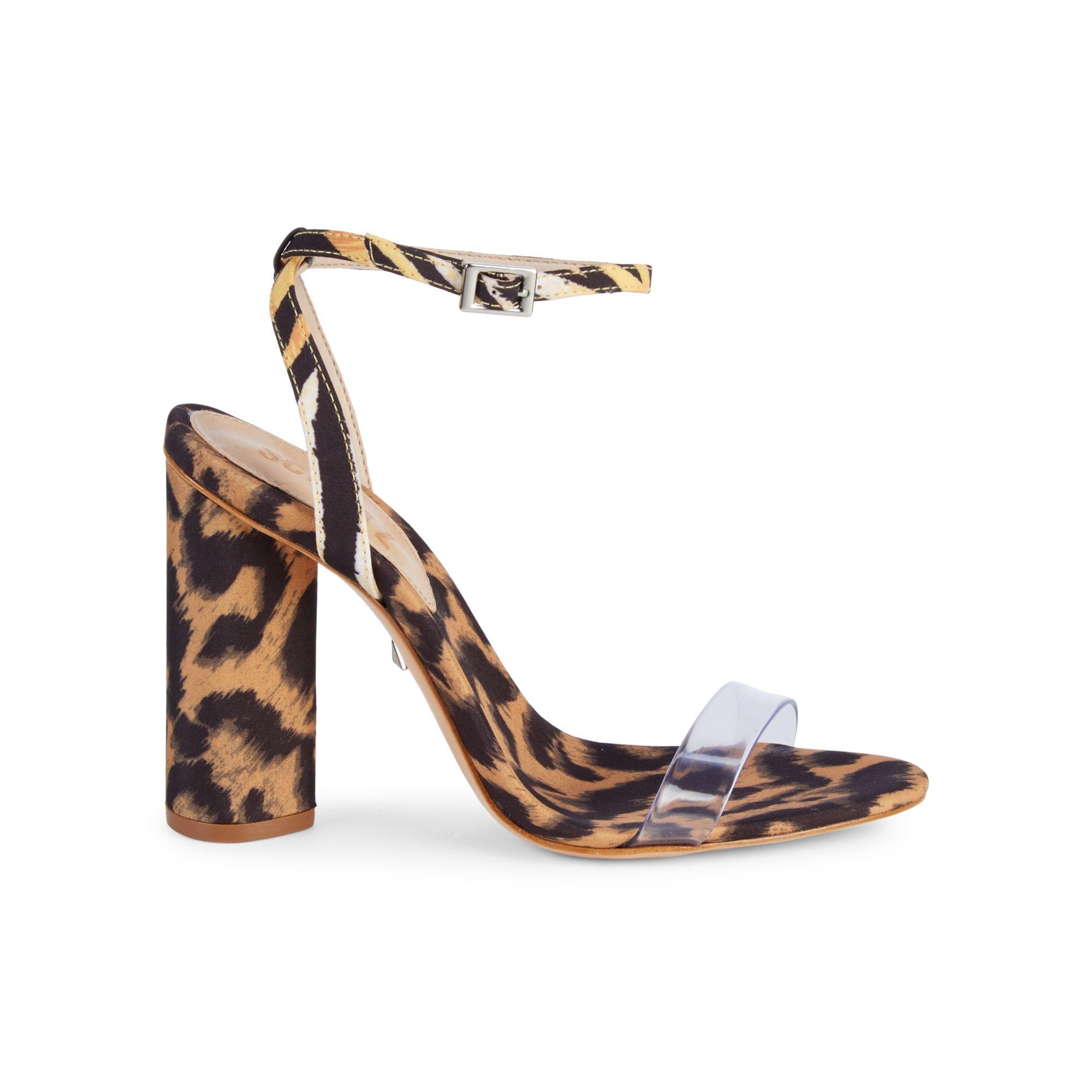 clear leopard sandals