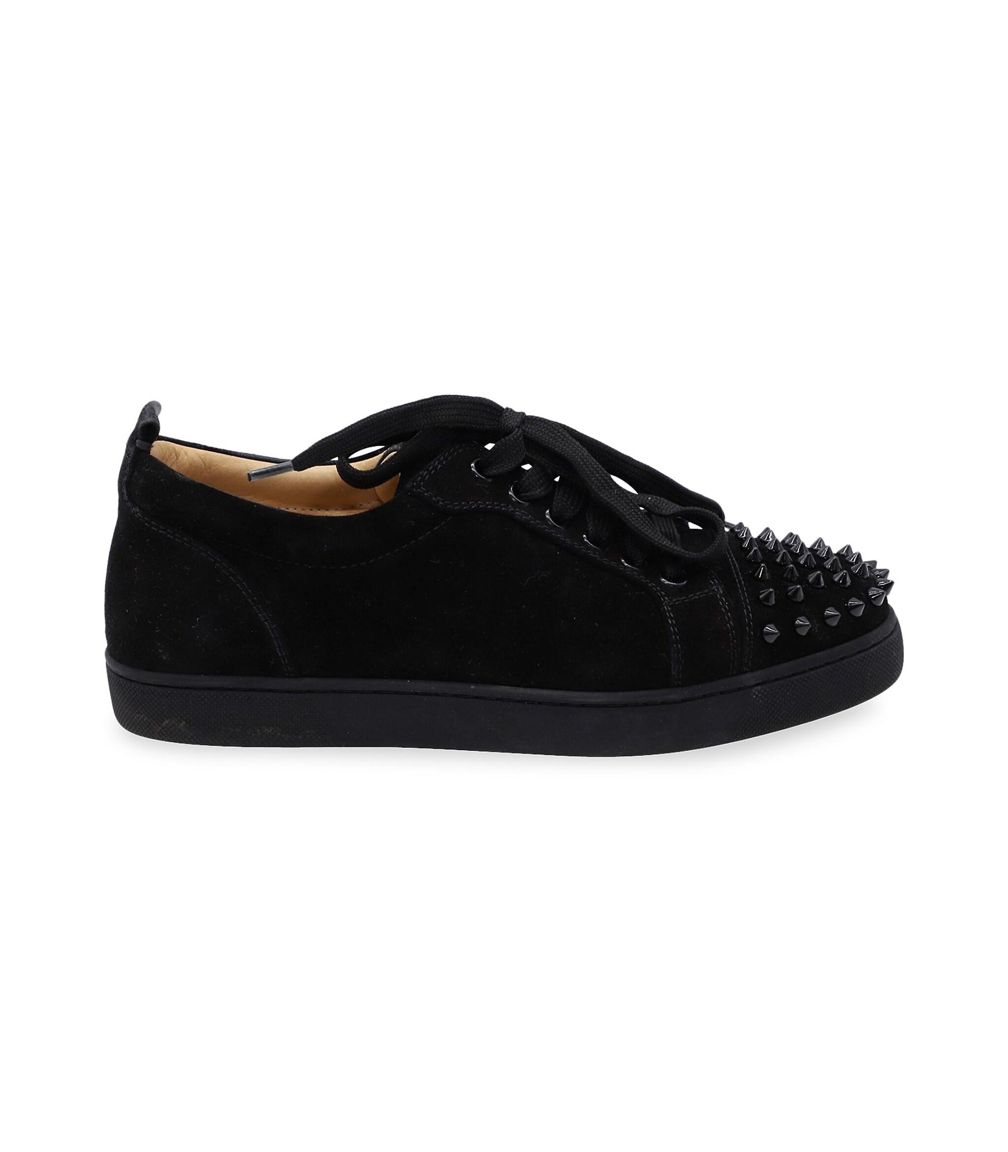 Black suede top louboutin sneakers