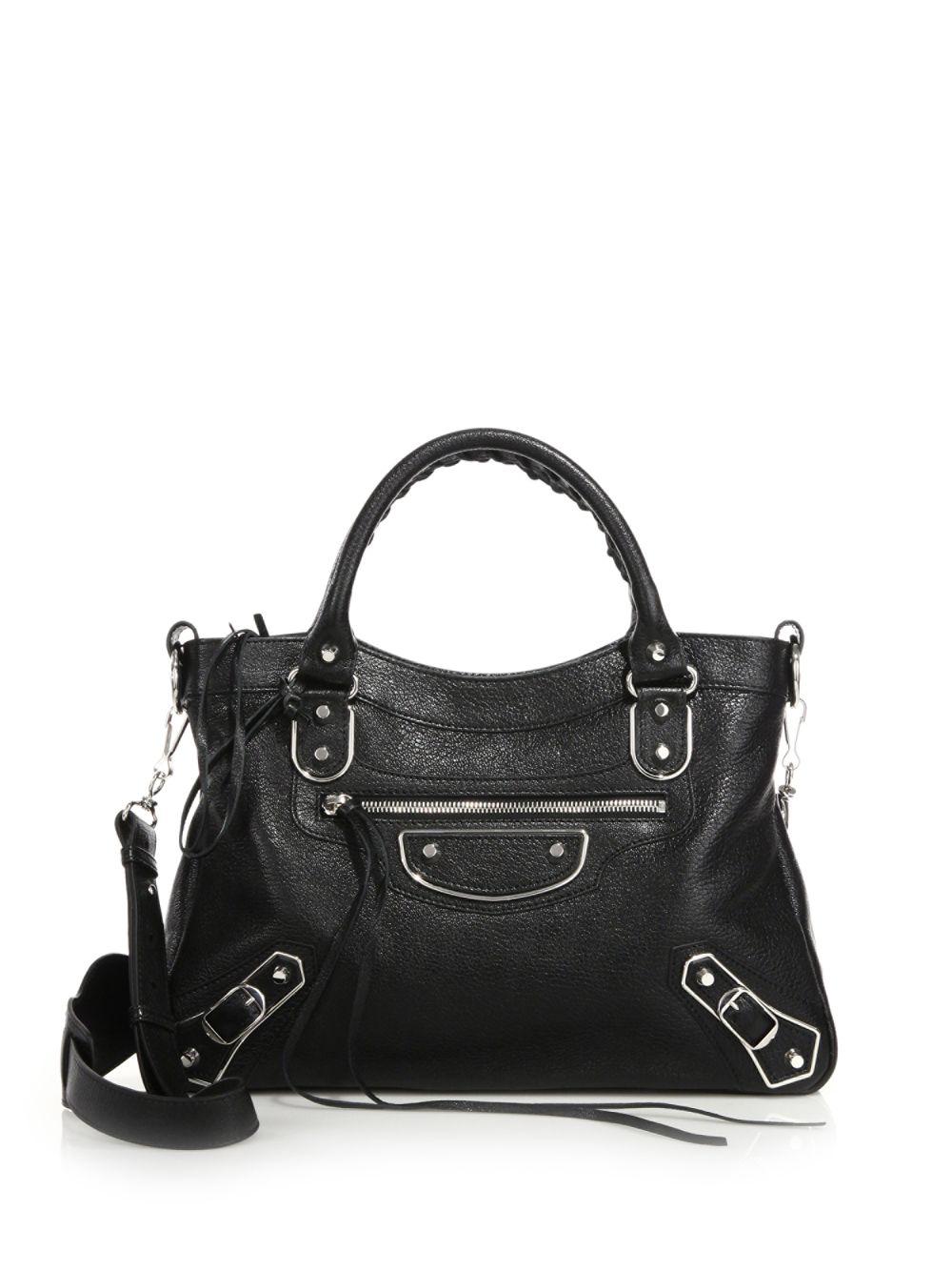 Balenciaga Leather Classic Metallic Edge Town Bag in Black | Lyst