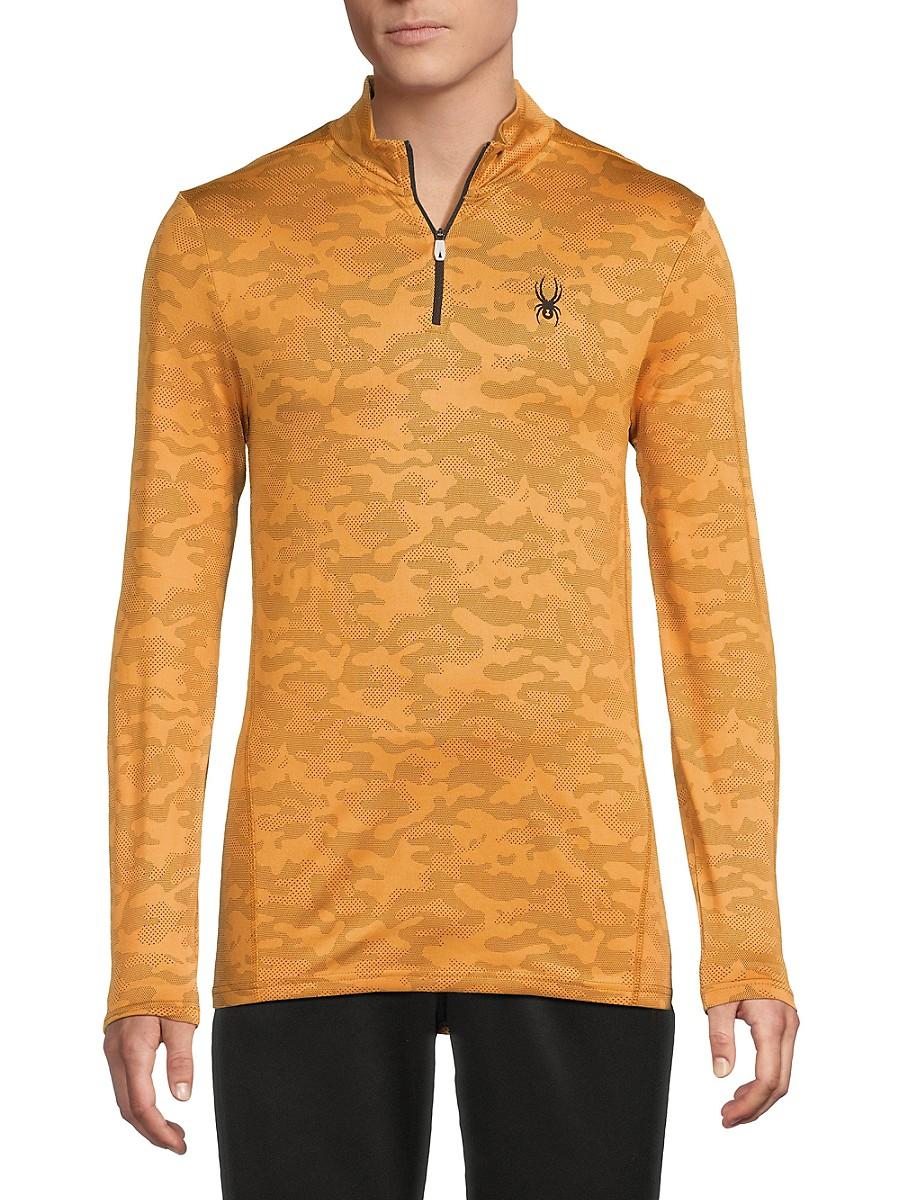 Spyder Stand Collar Quarter Zip Up Pullover in Orange for Men Lyst UK