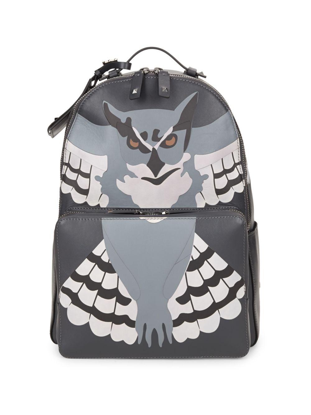 leather owl backpack