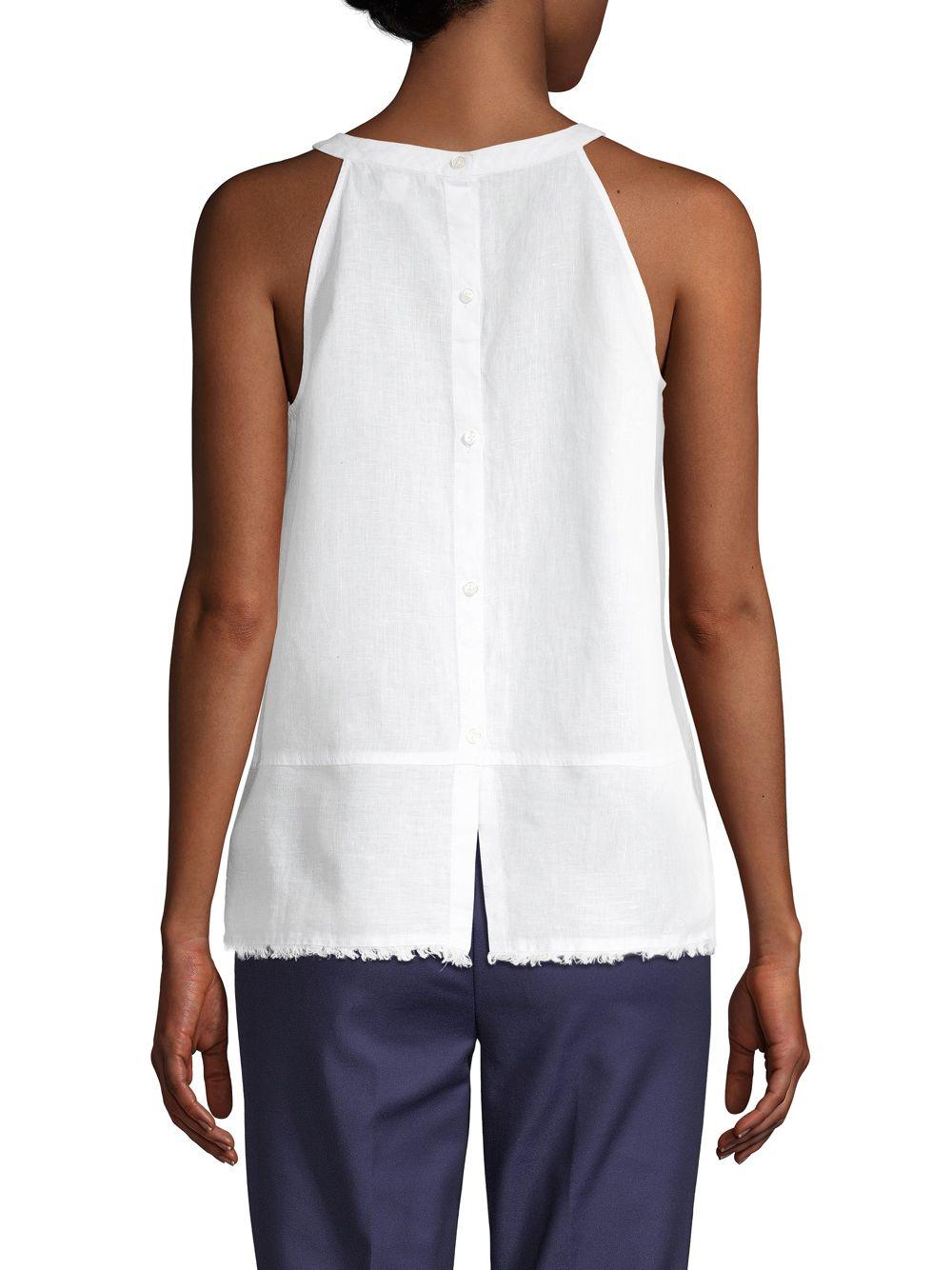 white linen halter top