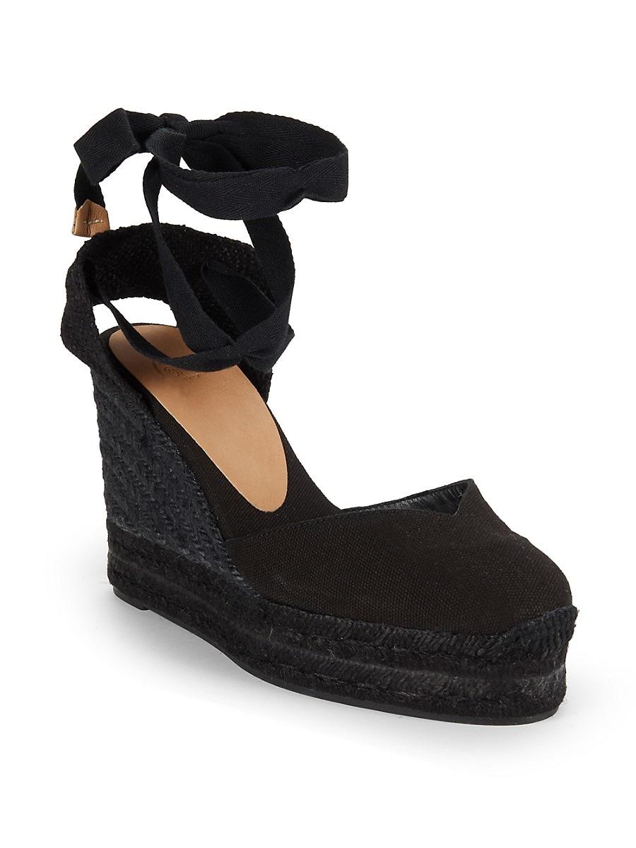 Castañer Chiara Espadrille Wedge Pumps in Black | Lyst