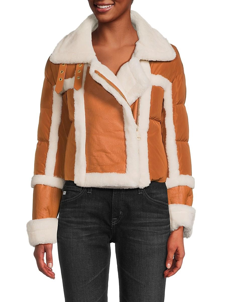 Rust shearling top jacket