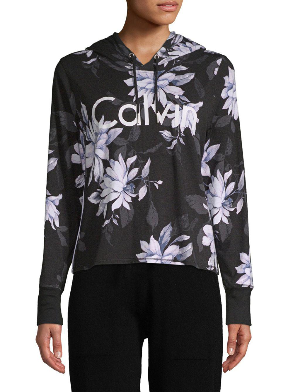 calvin klein floral hoodie