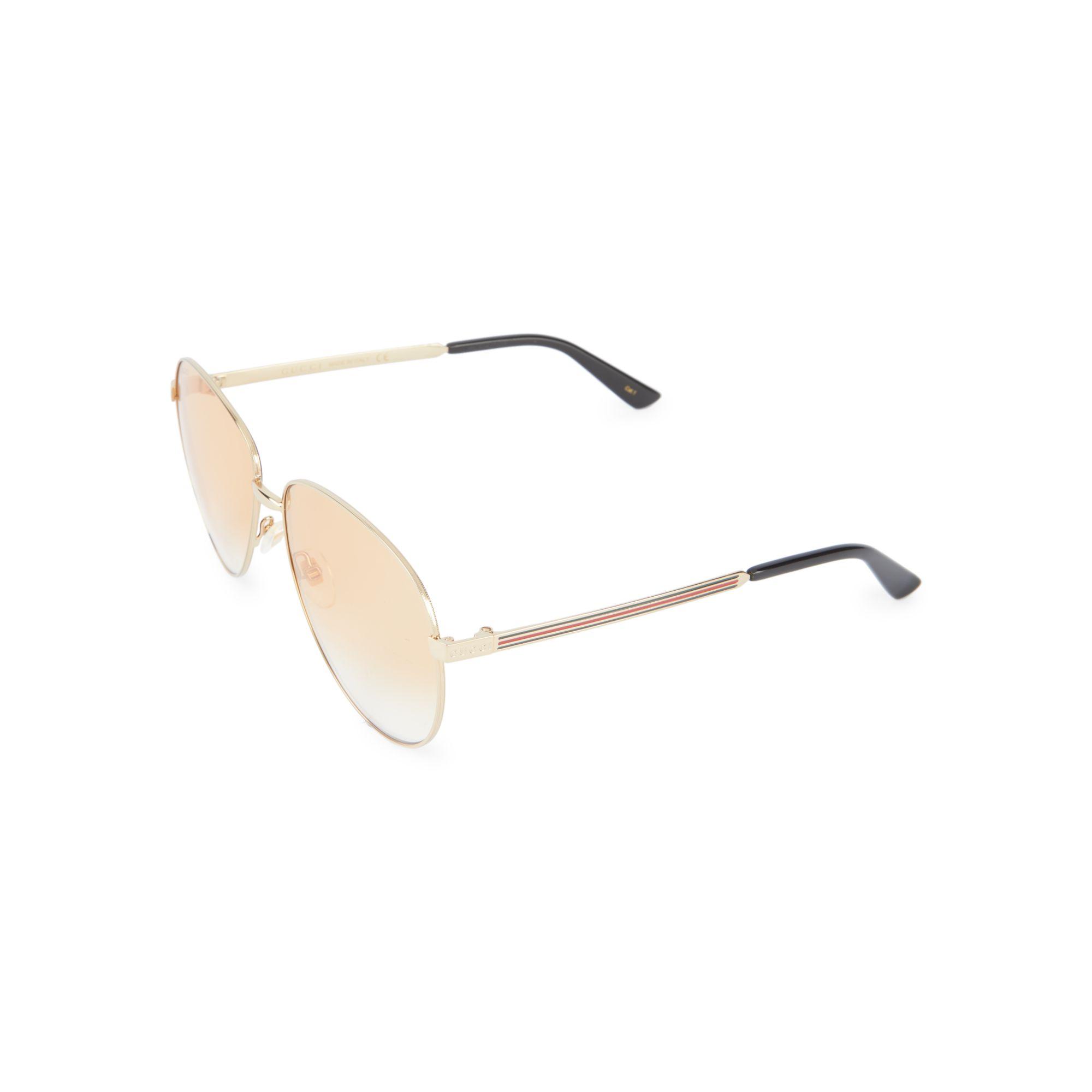 gucci 61mm aviator sunglasses