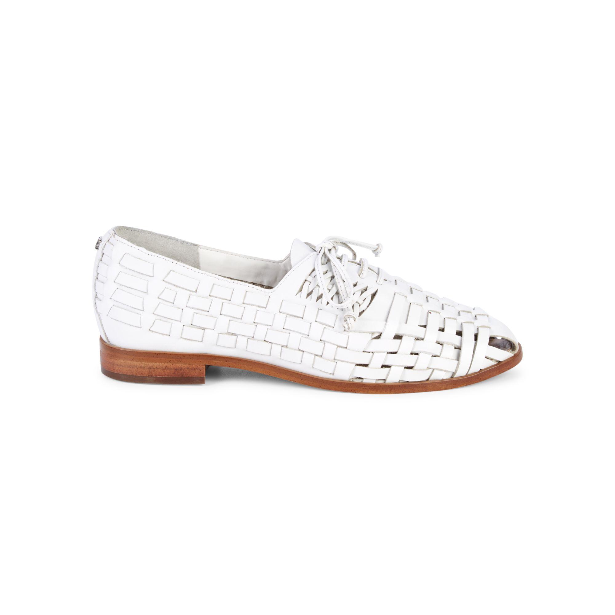 Sam Edelman Rishel Basket Weave Leather Loafers in White Lyst