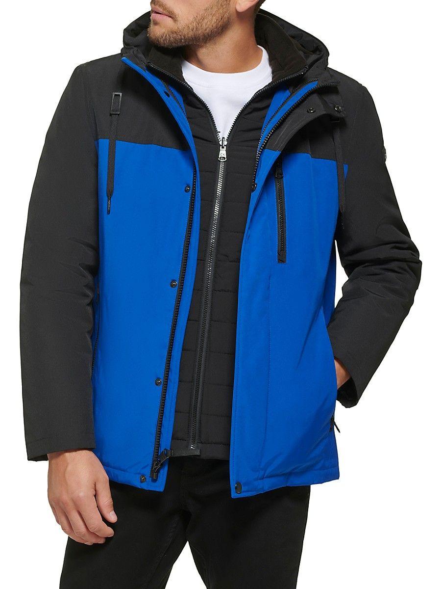 Calvin Klein Arctic Faille 3-in-1 Hooded Bib Jacket in Blue for Men | Lyst