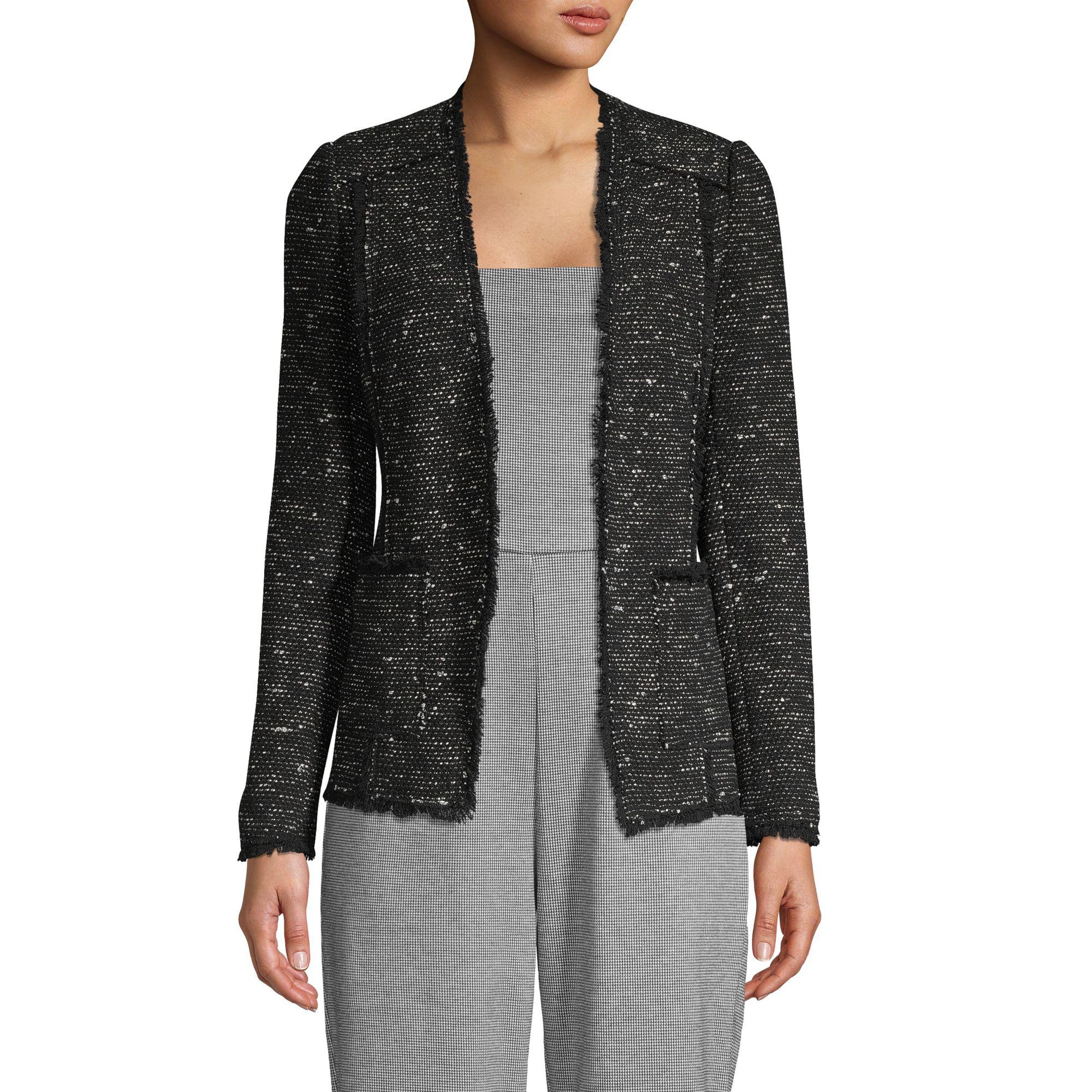 Rebecca Taylor Sparkle Tweed Jacket in Black - Lyst
