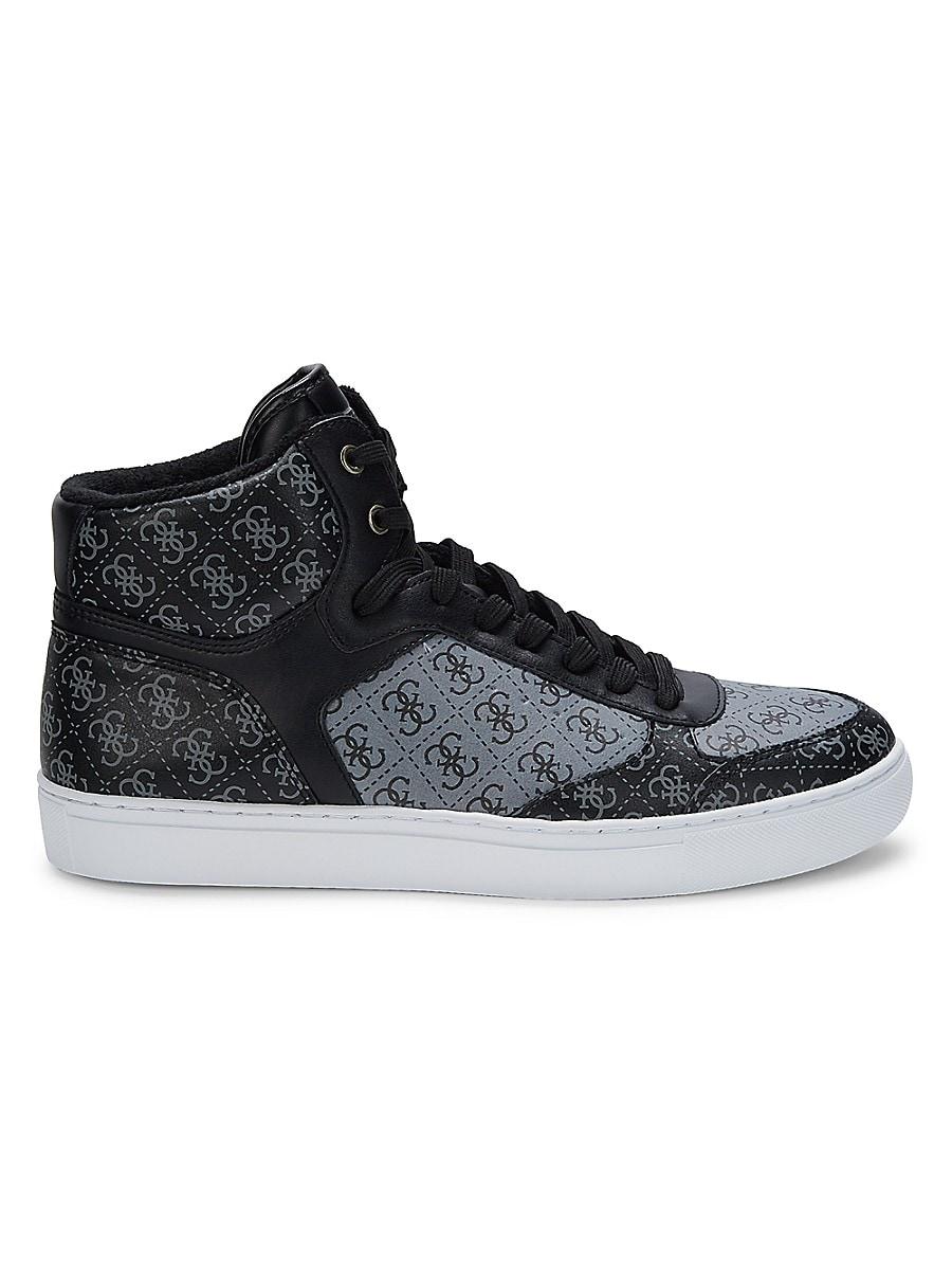 Guess Logo High-top Sneakers in Gray | Lyst