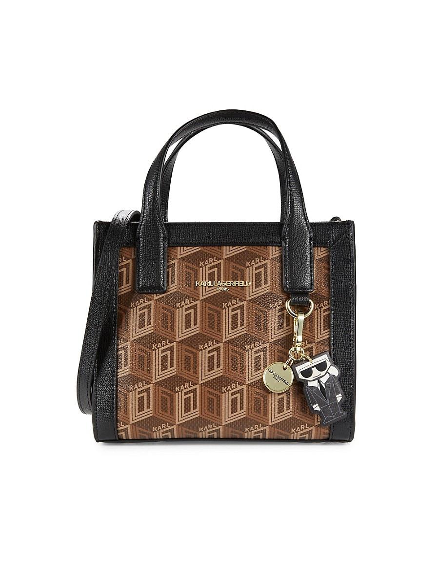 Karl Lagerfeld Small Nouveau Two Way Tote in Brown | Lyst