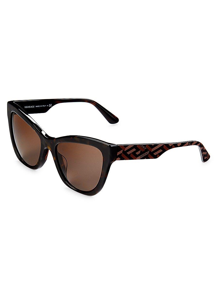 Versace Womens Cat Eye Sunglasses in Brown