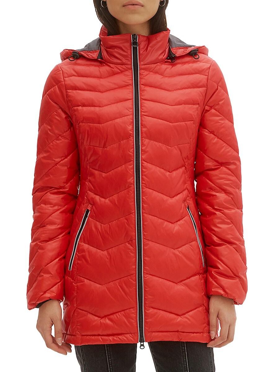 Noize Synthetic Claire-s Mid-length Puffer in Crimson (Red) | Lyst