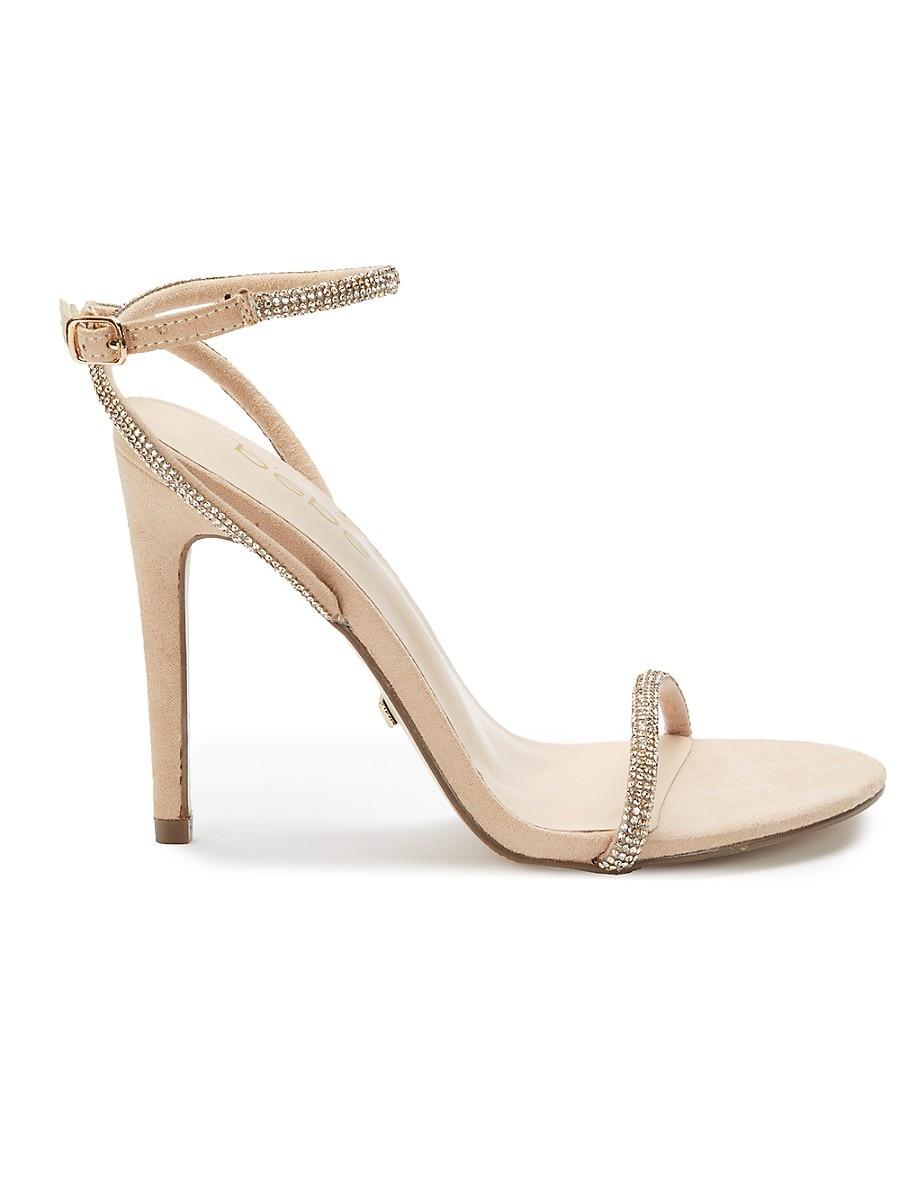 Bebe Rosalyn Rhinestone Stiletto Sandals in White | Lyst Canada