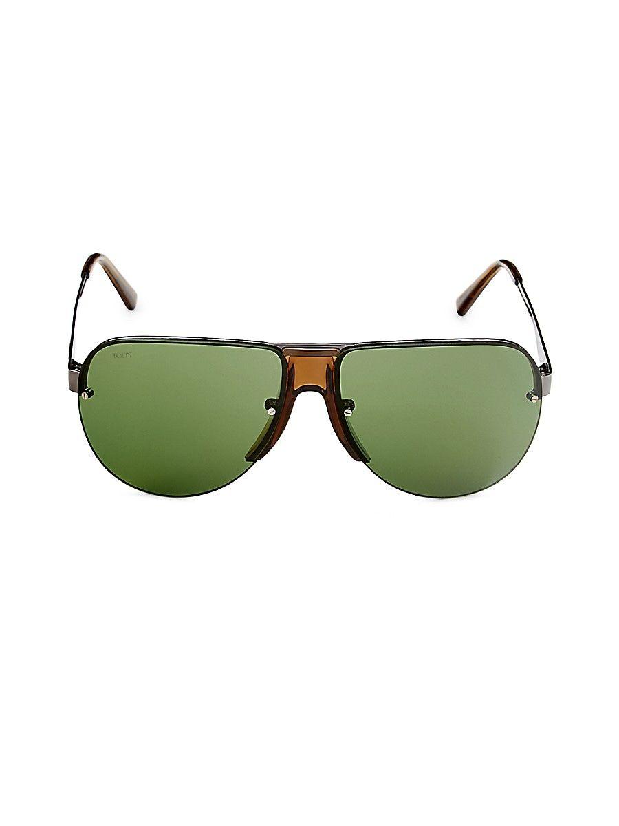 Tod's 62mm Aviator Sunglasses in Green
