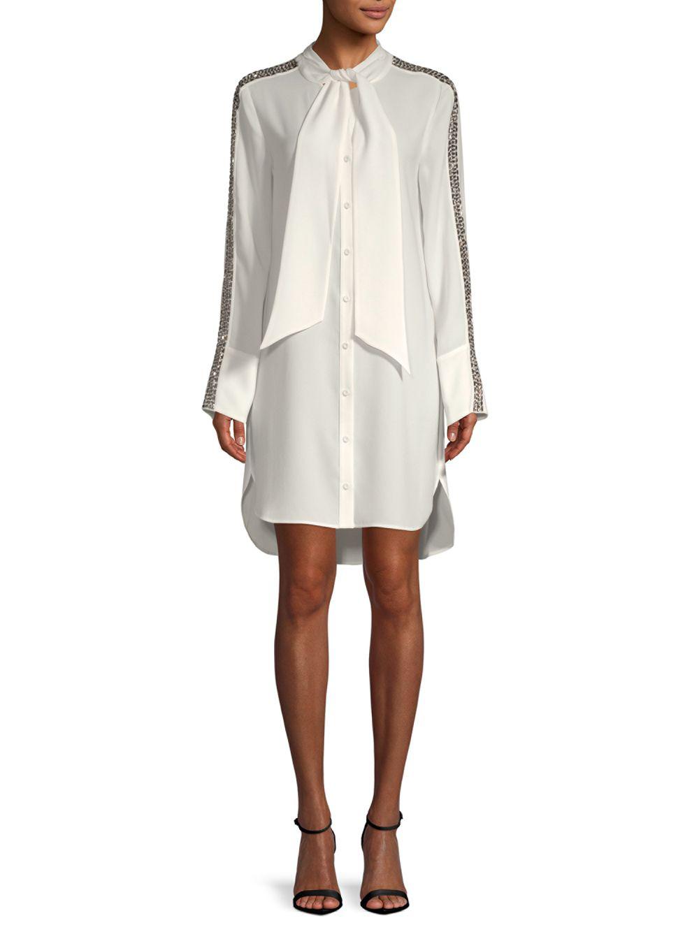 bcbg white shirt dress