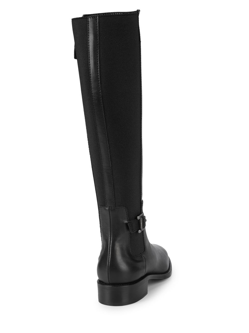 Aquatalia Natalee Leather Knee-high Riding Boots in Black - Lyst