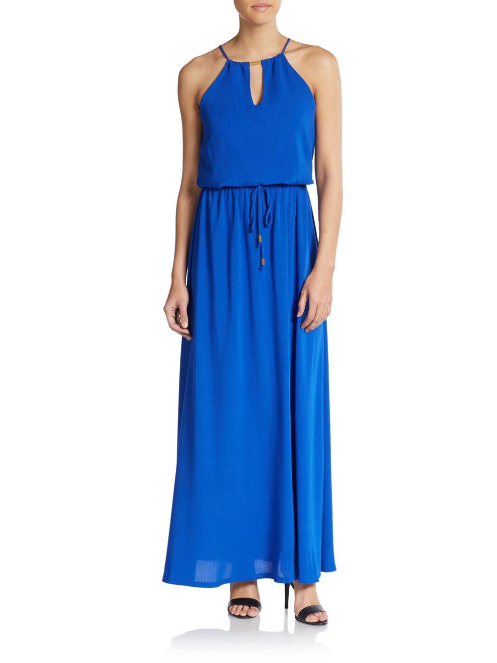 The Vanity Room Grecian Maxi Dress In Blue Lyst