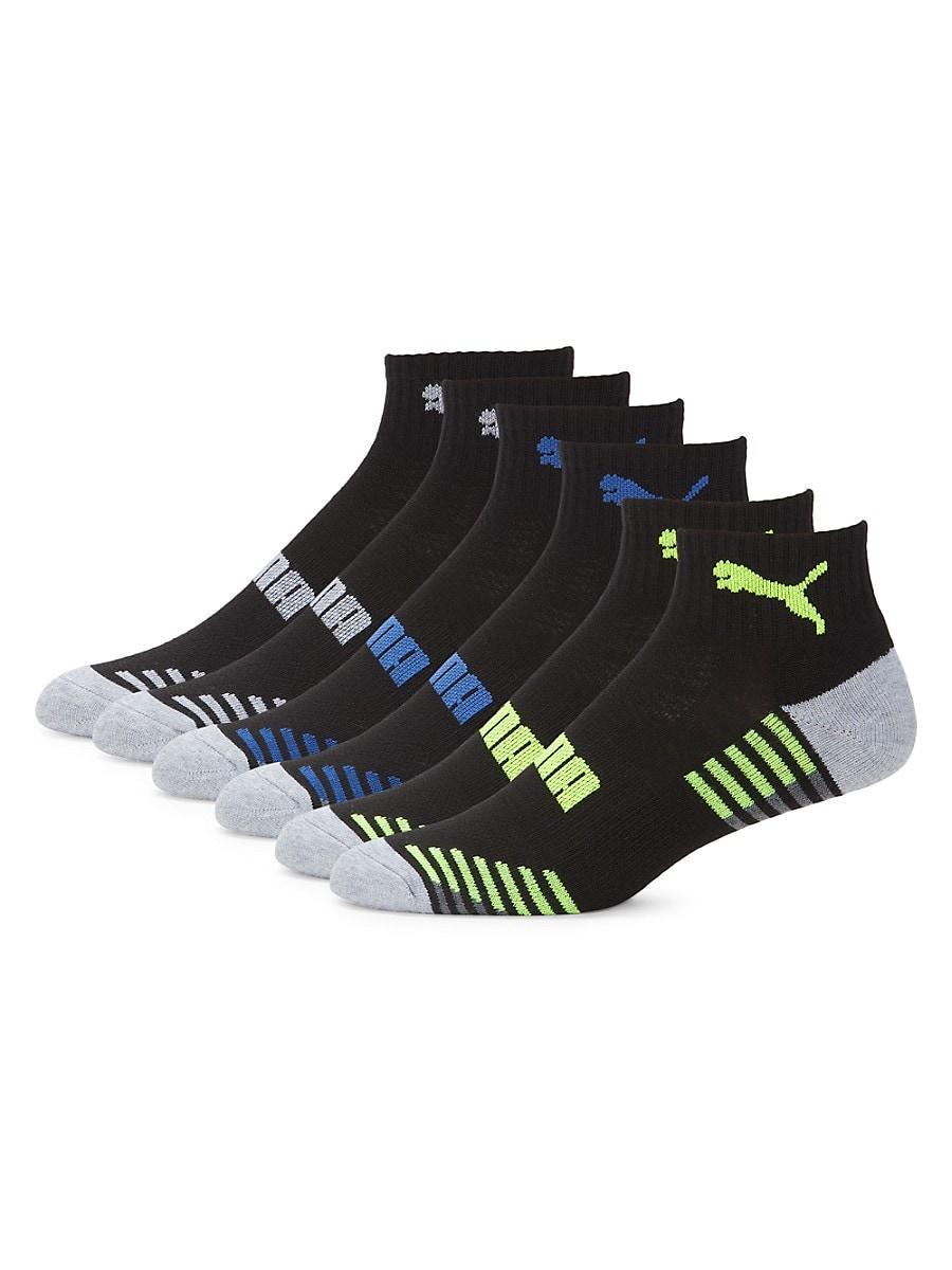 PUMA 6-pack Logo Ankle Socks in Black for Men | Lyst