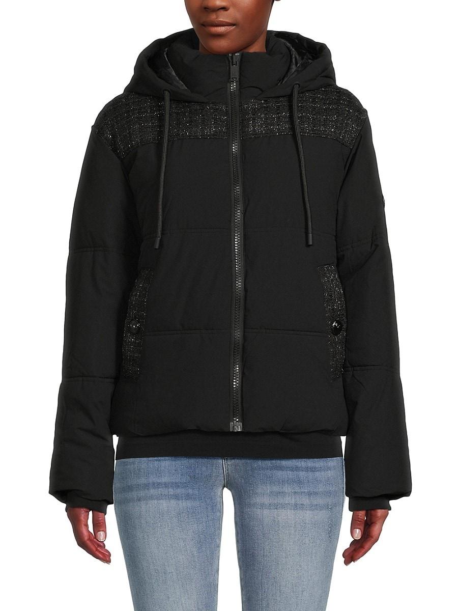 Tweed hooded hotsell jacket