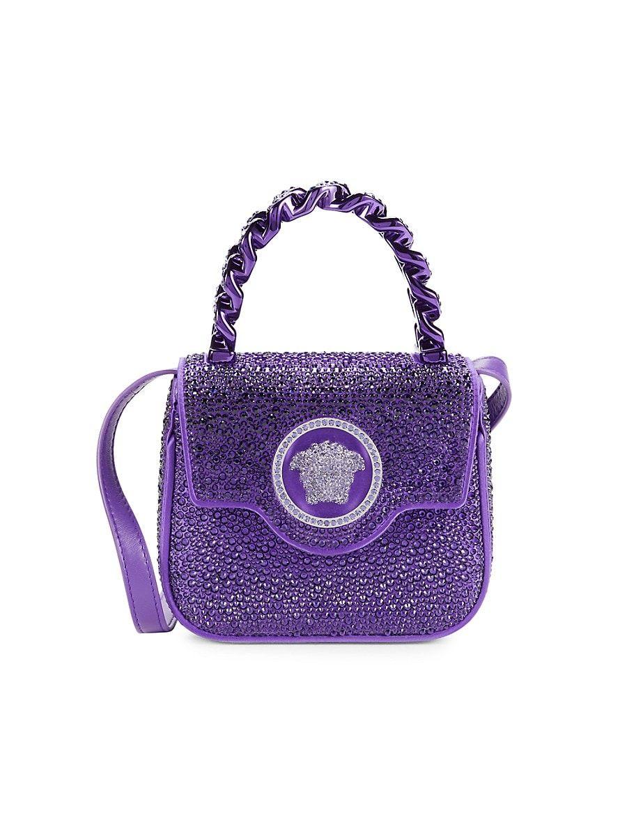 Versace Mini Studded Medusa Top Handle Bag in Purple Lyst