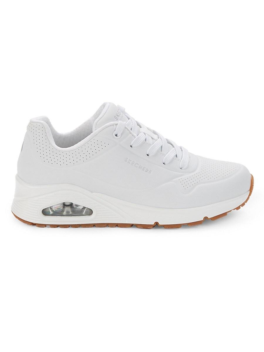 Skechers Uno Stand On Air Perforated Sneakers in White | Lyst