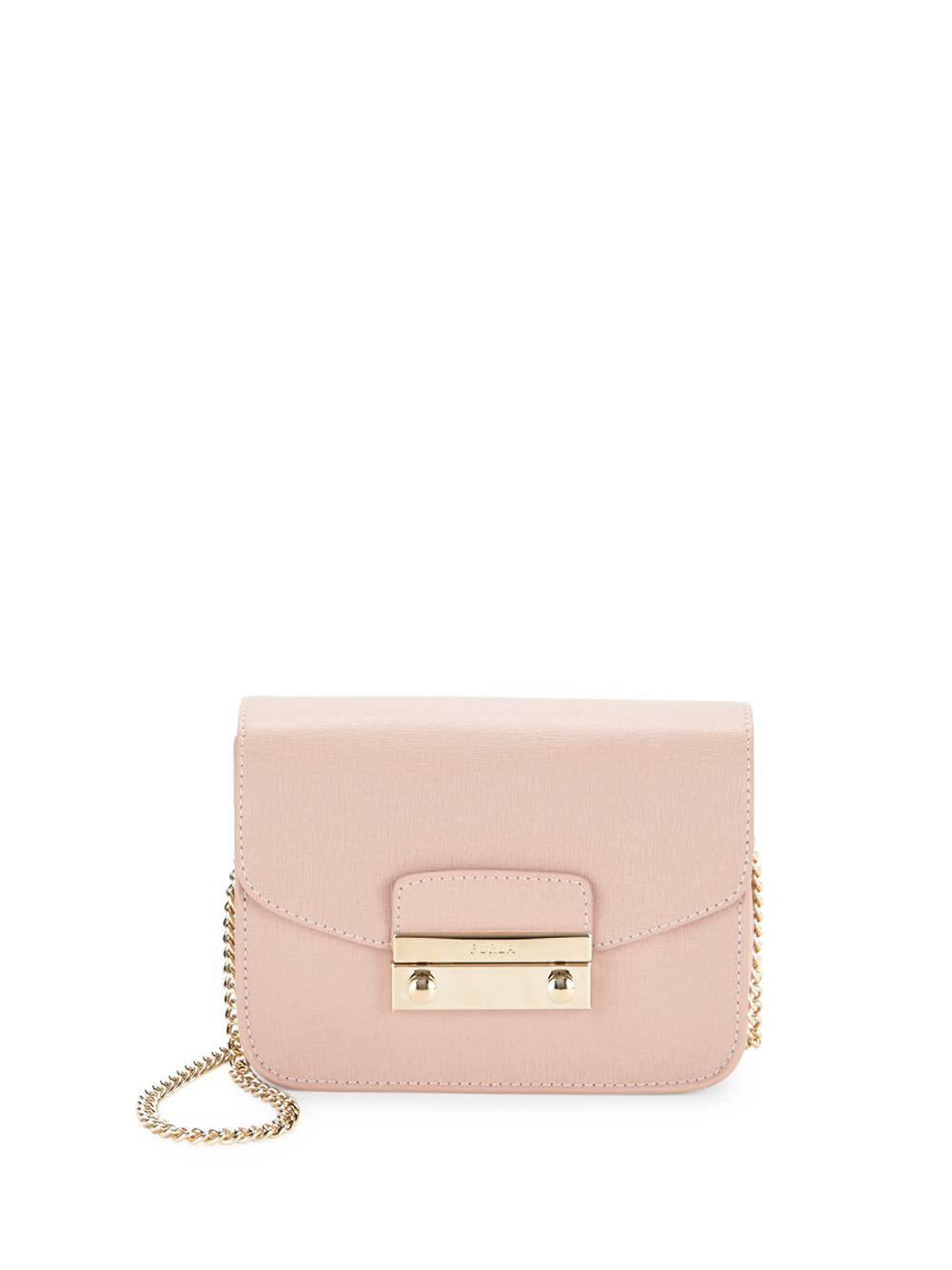 Furla Julia Leather Crossbody Bag in Pink - Lyst