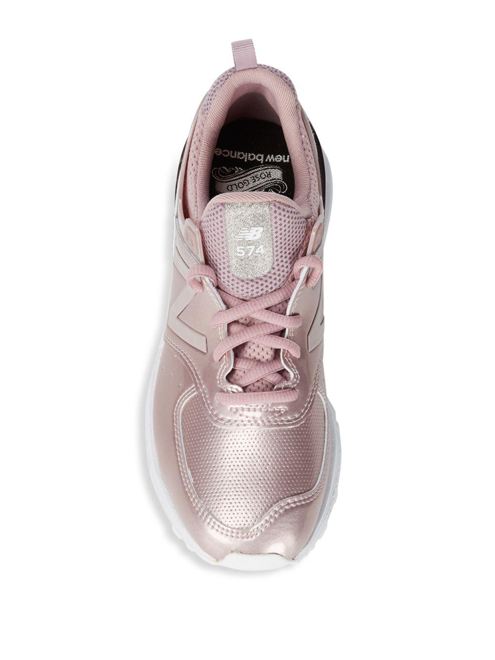 New Balance Metallic 574 Sneakers in Pink | Lyst