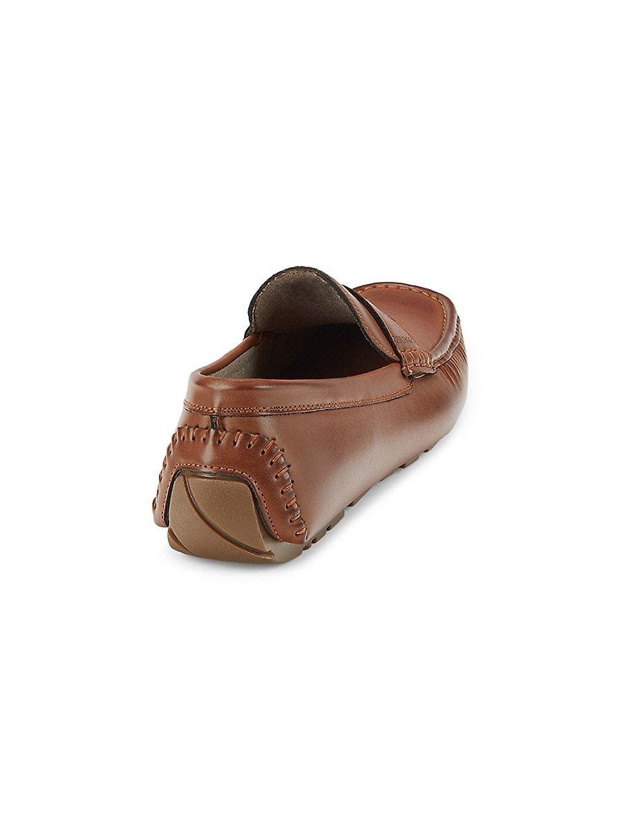 Tommy Hilfiger Faux Leather Penny Loafers in Brown for Men | Lyst