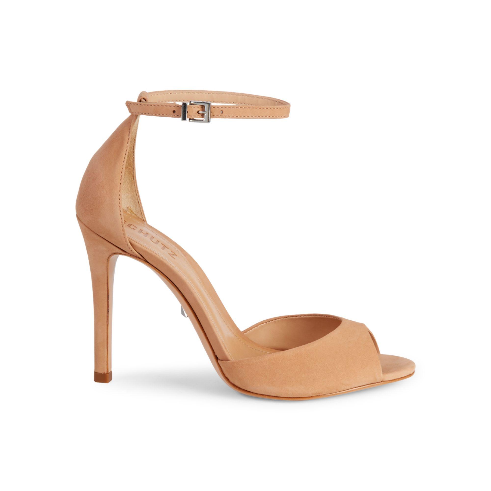 SCHUTZ SHOES Saasha Lee Peep Toe Pumps in Natural | Lyst