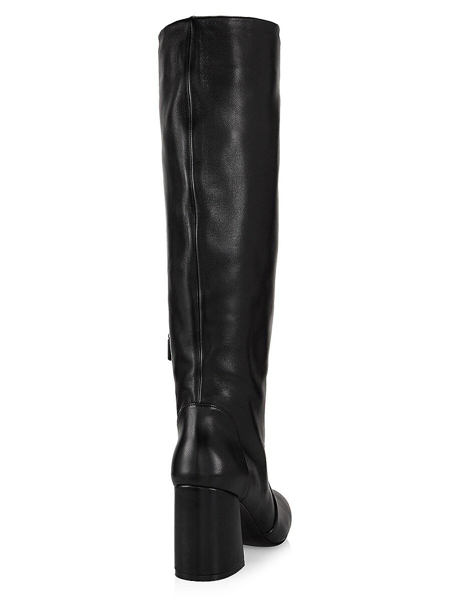 Black leather slouch boots hotsell
