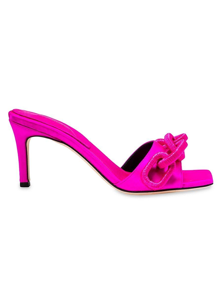 Serena Uziyel Catena Satin Chain Sandals in Pink | Lyst