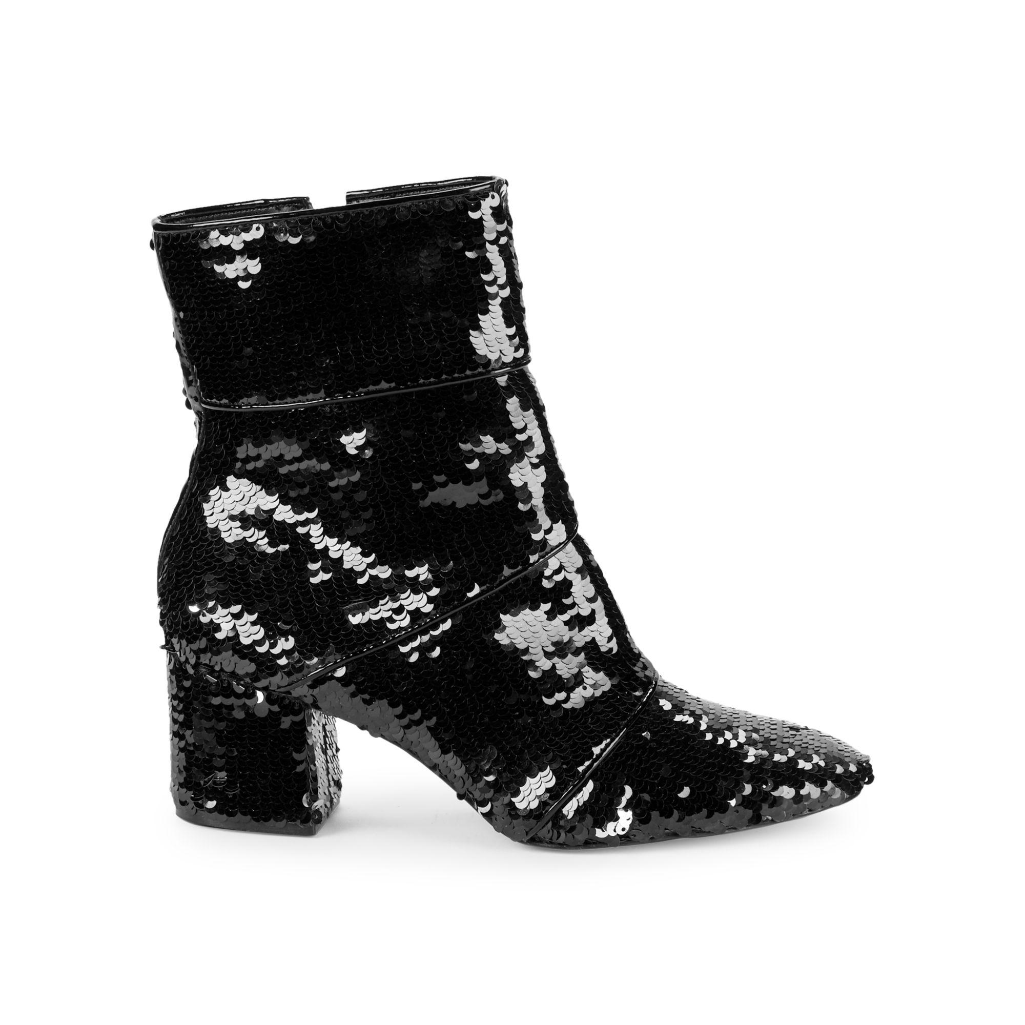 black sequin booties