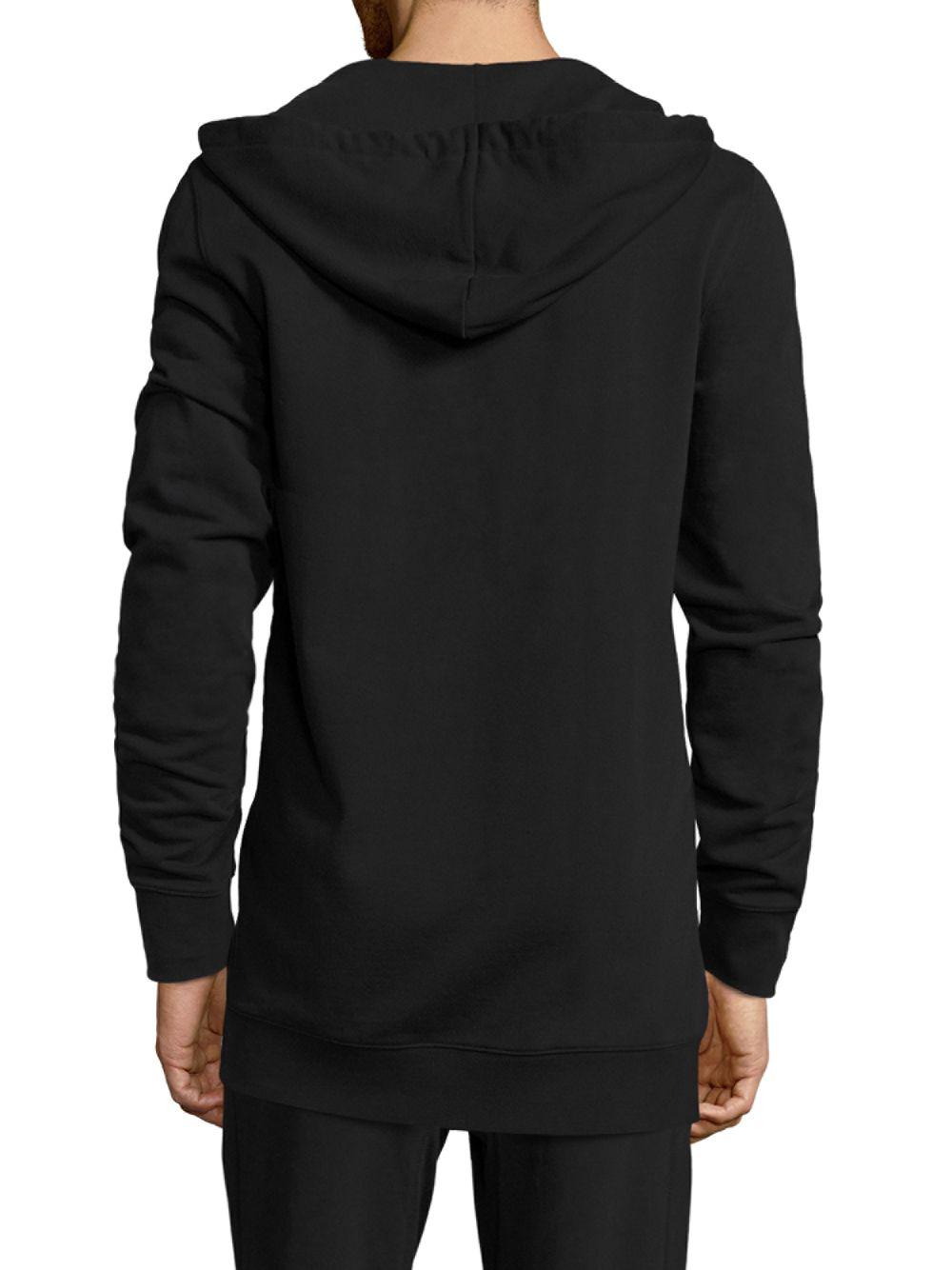 Vince Regularfit Long Zipup Hoodie in Black for Men Lyst
