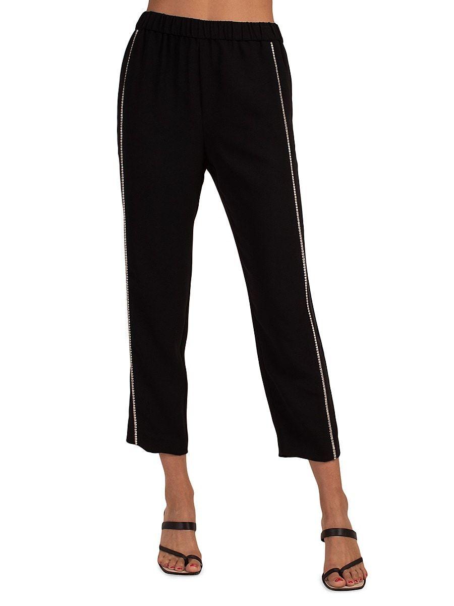 Trina Turk Interstellar Rhinestoneembellished Straight Crop Pants in
