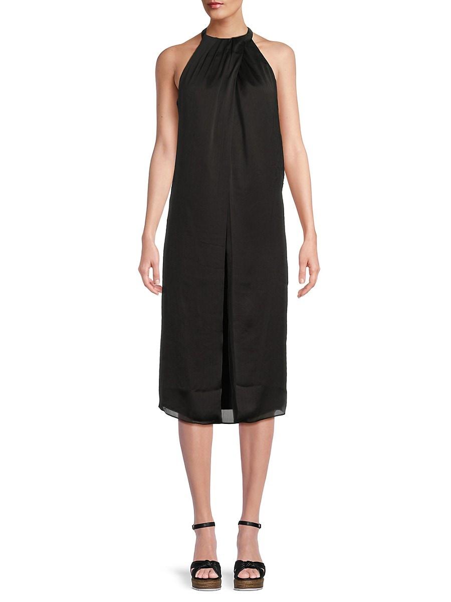 ★セール♪★BCBGMAXAZRIA ホルターネックミディドレス★ BCBGホワイトシンプルドレス/山崎みどり - カラードレス