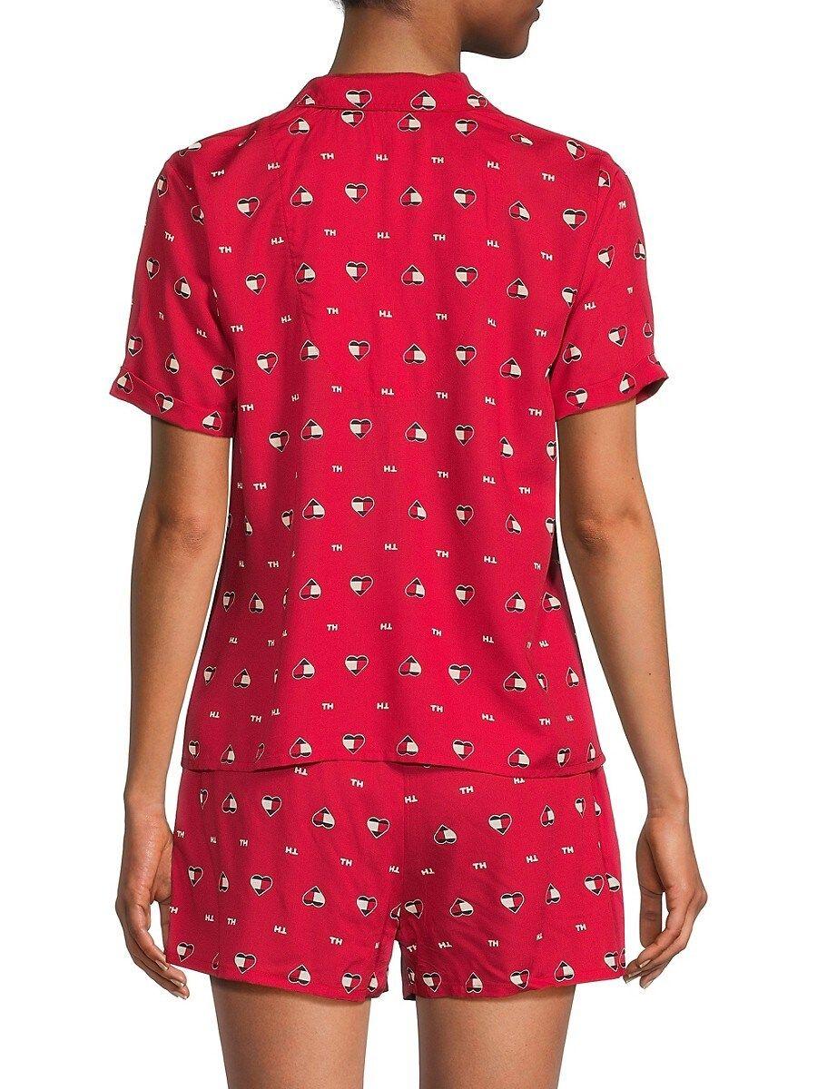 Tommy Hilfiger 2-piece Logo Print Pajama Set in Red | Lyst