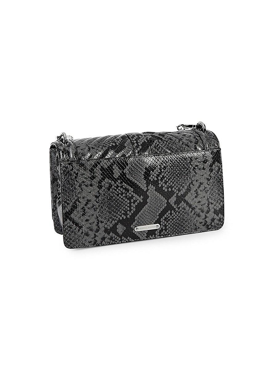 Rebecca Minkoff Snake print Embossed Leather Shoulder Bag in Gray